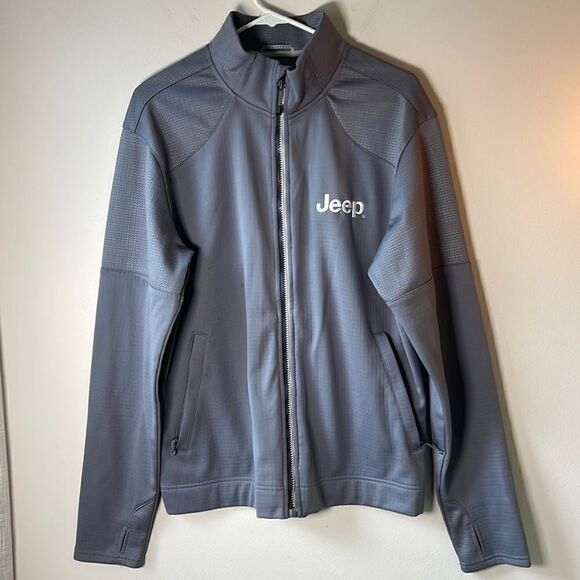 EUC Mens Gray Jeep Zip Up Jacket M - Picture 1 of 7
